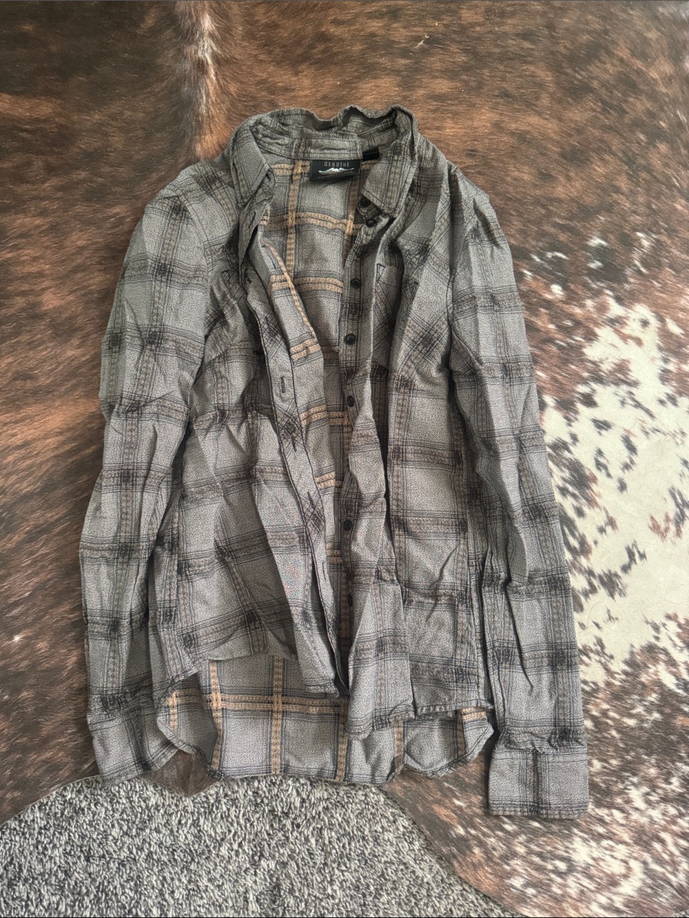 Harley-Davidson Gray Plaid Button Down Shirt